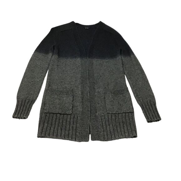 Theory Black And Gray Sweater Alpaca Wool And Silk Cardigan Style Size Small - Picture 2 of 10